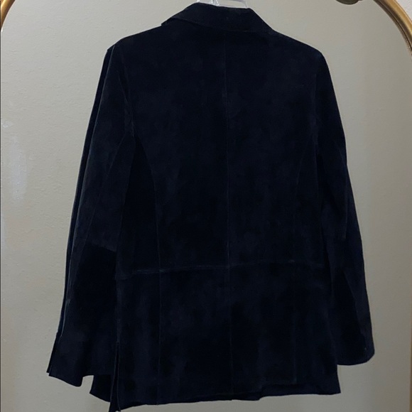 Valerie Separates Elegant Black Suede/Leather Blazer Jacket Size M - Picture 4 of 12